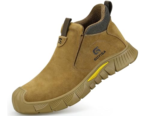 IYVW 3005YW Sicherheitsschuhe Herren Damen Wasserdicht Arbeitsschuhe Atmungsaktiv Leicht Sportlich Anti-Piercing Stahlkappenschuhe Braun 41 EU IYVW 3005YW Sicherheitsschuhe Herren Damen Wasserdicht Arbeitsschuhe Atmungsaktiv Leicht Sportlich Anti-Piercing Stahlkappenschuhe Braun 41 EU von IYVW