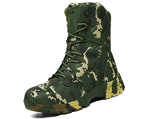 IYVW 5.AA Q3 Unisex-Erwachsene Bootsschuhe Derby Schnürhalbschuhe Kurzschaft Stiefel Winter Boots für Herren Tarngrün 44EU von IYVW