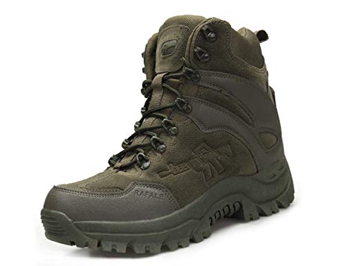 IYVW A09 A Herren Militärstiefel Armee Combat Tactical Boots Arbeitsstiefel Wanderschuhe Trekkingschuhe Outdoor Einsatzstiefel A-CQB Grün 42EU von IYVW