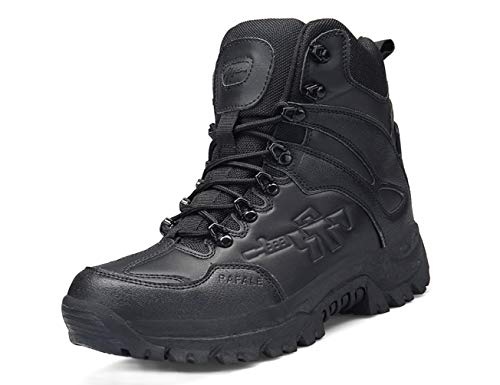 IYVW A09 Herren Tactical Side Zip Hohe Sneaker Wanderhalbschuhe Schwarz 41EU von IYVW