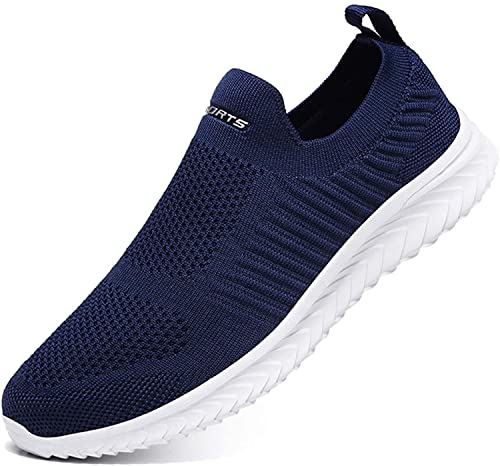 IYVW A19 Herren Bequem Schnürer Mesh Ultra-Light Atmungsaktiv Gym Fitness Straßenlaufschuhe Sportschuhe Turnschuhe Schnürer Sneaker Laufschuhe Dunkel Blau 43 EU von IYVW