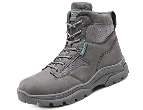 IYVW AS33 A10 Herren Sportschuhe Sneaker Running Wanderschuhe Outdoorschuhe Boots Stiefel Männer Militärstiefel Taktische Wüste Kampf Ankle Boot Armee Arbeit Schuhe Kampfstiefel Grau 43EU von IYVW