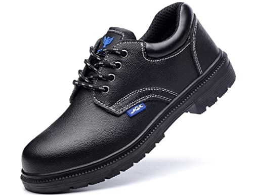 IYVW C005 Sicherheitsschuhe Herren Leicht Arbeitsschuhe mit Stahlkappe Stahlkappenschuhe Schutzschuhe Atmungsaktiv Industrie Schuhe Schwarz 45 EU von IYVW