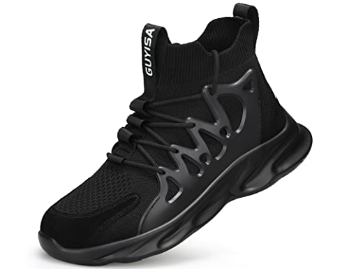 IYVW C0237 Sicherheitsschuhe Herren S3 SRC leicht Kunststoffkappe und Kevlar Zwischensohle Wasserdicht Arbeitsschuhe Schwarz 42 EU von IYVW