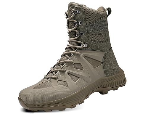 IYVW D37 Herren Outdoor Boots Army Stiefel - High Worker Boots Einsatzstiefel Kampfstiefel Wanderschuhe Combat Boots Leinenschuhe Tactical Schuhe Grün 46EU von IYVW
