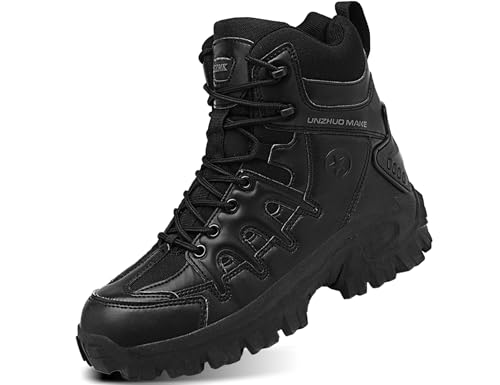 IYVW KKK 1201 Herren Militärstiefel Armee Combat Tactical Boots Arbeitsstiefel Wanderschuhe Trekkingschuhe Outdoor Einsatzstiefel A-CQB Schwarz 41EU von IYVW