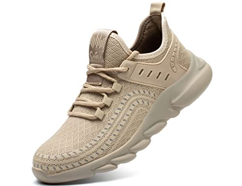 IYVW Safety 085 Arbeitsschuhe Herren Damen Sicherheitsschuhe Stahlkappen Schutzschuhe Leicht Stahlkappenschuhe Sportlich Arbeitssch Beige 39 EU von IYVW