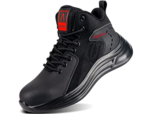 IYVW SAFETY 633 Arbeitsschuhe Herren Damen Sicherheitsschuhe Stahlkappen Schutzschuhe Leicht Stahlkappenschuhe Sportlich Arbeitsschutz Schwarz 38.5 EU von IYVW