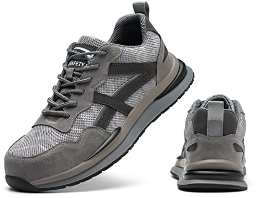 IYVW SAFETY 671 Arbeitsschuhe Sicherheitsschuhe S1 Gartenschuhe Sandale Herren Sandalen Sommer Schuhe mit Stahlkappe Grau 43 EU von IYVW