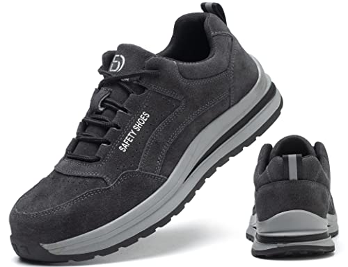 IYVW Safety 687 Arbeitsschuhe Herren Damen Sicherheitsschuhe Stahlkappen s3 Schutzschuhe Leicht Stahlkappenschuhe Sportlich Arbeitssc Schwarz Grau 40 EU von IYVW