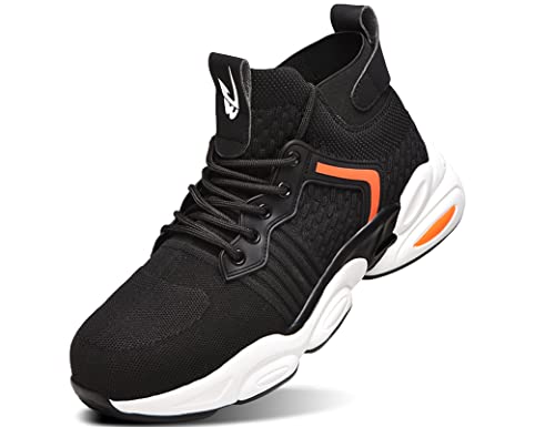 IYVW SAFETY 782 Sicherheitsschuhe Herren Damen S1 Arbeitsschuhe Leicht Luftkissen rutschfest Stahlkappenschuhe Atmungsaktive Schwarz Weiß 42 EU von IYVW