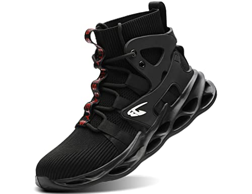 IYVW SAFETY 799 Sicherheitsschuhe Herren Damen S3 Leicht Arbeitsschuhe Turnschuhe Sneaker mit Stahlkappe Sportlich Schutzschuhe Schwarz 42 EU von IYVW