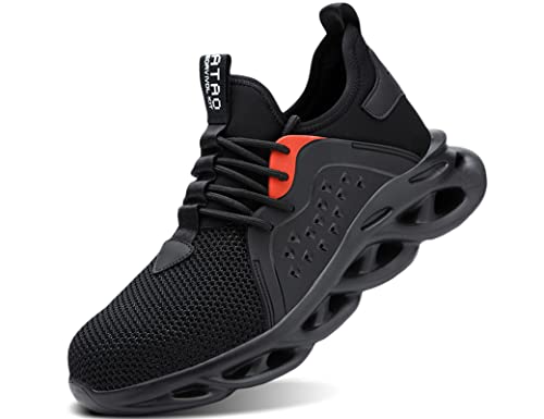 IYVW SAFETY 808 Sicherheitsschuhe Herren Damen Leicht Arbeitsschuhe S3 Stahlkappe Sportlich Schutzschuhe Atmungsaktiv rutschfest Schwarz 43 EU von IYVW