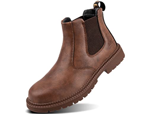 IYVW Safety 815 Sicherheitsschuhe Herren Damen Arbeitsschuhe S3 Leicht Atmungsaktiv rutschfest Stahlkappe Schutzschuhe Braun 45 EU von IYVW