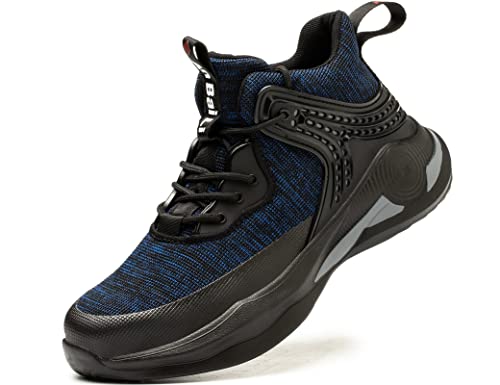 IYVW Safety 063 Sicherheitsschuhe Herren Damen Arbeitsschuhe, Schutzschuhe mit Stahlkappen Leicht Atmungsaktiv Schuhe Blau 45 EU von IYVW