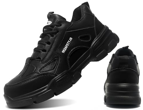 IYVW Safety 265 Sicherheitsschuhe Herren Arbeitsschuhe Damen Stahlkappe Leicht s3 Atmungsaktiv Sportlich Schutzschuhe Unisex Schwarz 37 EU von IYVW