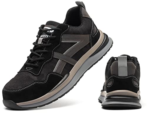 IYVW Safety 671 Sicherheitsschuhe Arbeitsschuhe Herren Damen S3 Leicht Sportlich und Atmungsaktiv Schutzschuhe mit Stahlkappe Schwarz 38 EU von IYVW