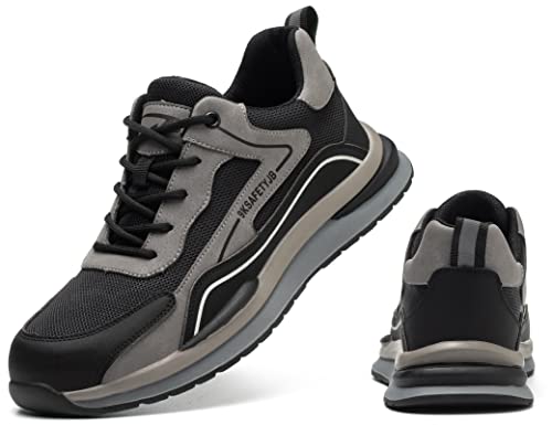 IYVW SAFETY 7615 Sicherheitsschuhe Herren Arbeitsschuhe Damen Stahlkappe Leicht s3 Atmungsaktiv Sportlich Schutzschuhe Unisex Schwarz 37 EU von IYVW