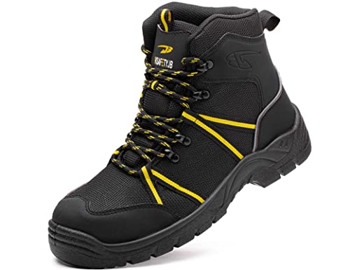 IYVW Safety ZS011 Sicherheitsschuhe Herren S3 Leicht Atmungsaktiv Arbeitsschuhe Damen Stahlkappe rutschfest Schutzschuhe Schwarz 37 EU von IYVW
