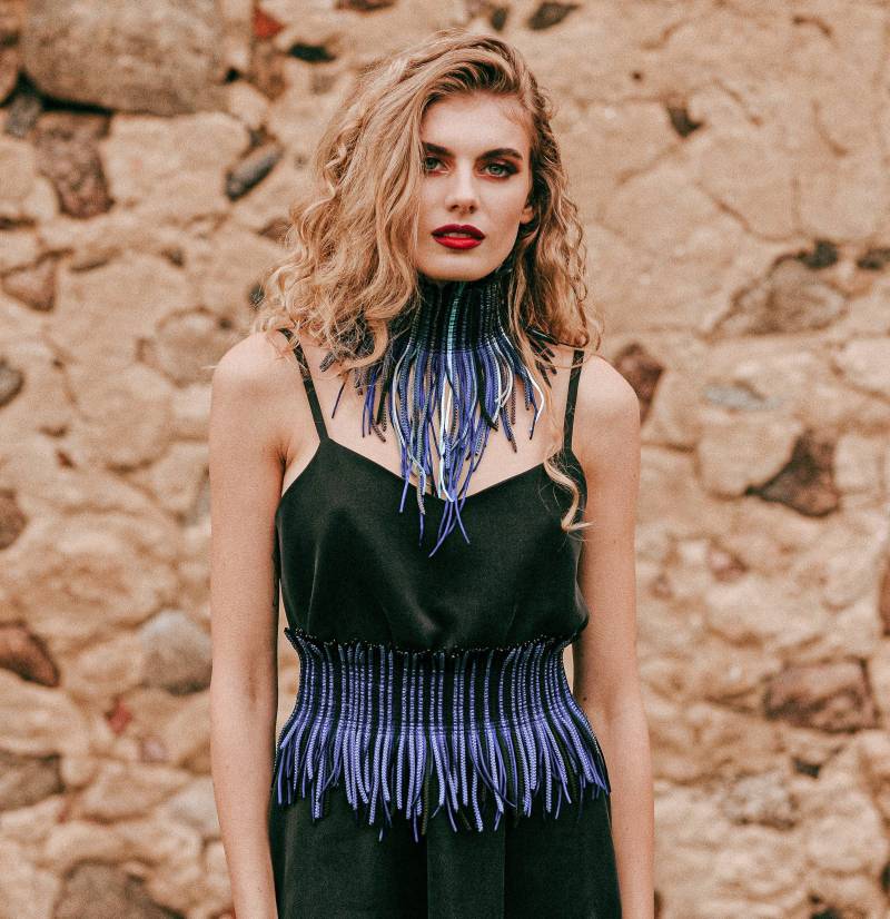 Blauer Korsettgürtel, Glamour Fringe Textur Breiter Taillengürtel, Plus Größe/Curvy Frauen Boho/Folk/Gipsy Unterbrust Gürtel, Bereit, Geschenk Schiff von IZAANDRI