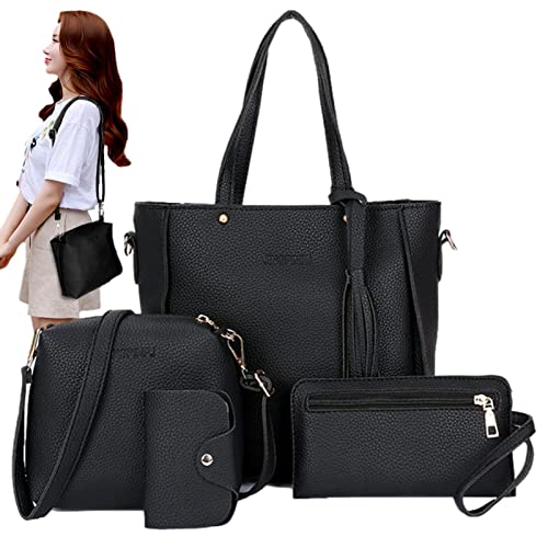 IZAKOV Handtaschen-Set für Damen | Pu-Leder Satchel Handtasche für Damen Set,Geschenke für Liebhaber, Eltern, Töchter, Freunde, Weihnachten, Valentinstag, Geburtstag von Hongjingda