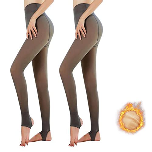 IZAKOV Strumpfhosen Damen Winter, Thermo Strumpfhose Plüschstrümpfe Pantyhose, Gefütterte Leggings Für, Perfekt Beine Abnehmen Gefälschte Durchscheinend Thermostrumpfhosen (2 Stück Schwarz:220G) von Hongjingda