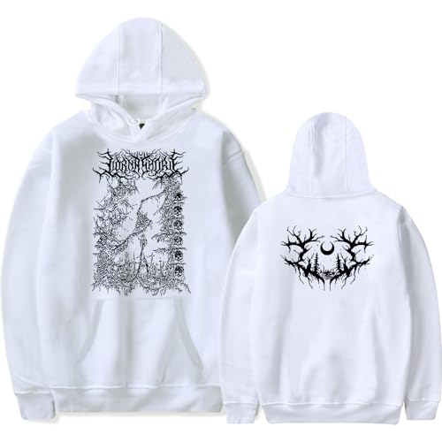 IZGVLELIHN Lorna Shore Kapuzenpullover Trainingsanzug Herren Damen Cool Hoodie Unisex Jungen Mädchen Mode Hip Hop Cosplay Langarm Pullover, weiß, M von IZGVLELIHN