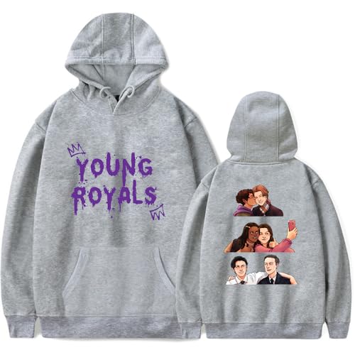 IZGVLELIHN Young Royals Hoodie Herren Damen Mode Kapuzenpullover Jungen Mädchen Coole TV-Serie Cosplay Langarm Pullover, grau, M von IZGVLELIHN