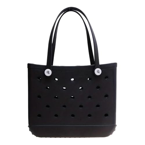 IZHAOGJING Strandtasche,Badetasche Extra großer Strand-Tragekorb mit Sand, wasserdichte Reisetasche, sanddichte Handtasche, Mehrzweck-Aufbewahrungstasche for Boot, Pool, Sport G(Black) von IZHAOGJING