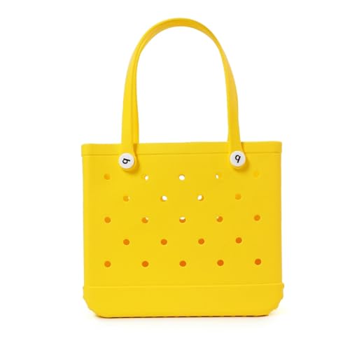 IZHAOGJING Strandtasche,Badetasche Extra großer Strand-Tragekorb mit Sand, wasserdichte Reisetasche, sanddichte Handtasche, Mehrzweck-Aufbewahrungstasche for Boot, Pool, Sport G(Yellow) von IZHAOGJING