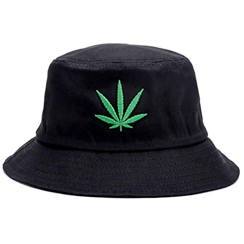 FENRIR Bucket Hut Marihuana Weed Leaf Cannabis – faltbar Snapback Herren Damen, Schwarz , Einheitsgröße von IZUS