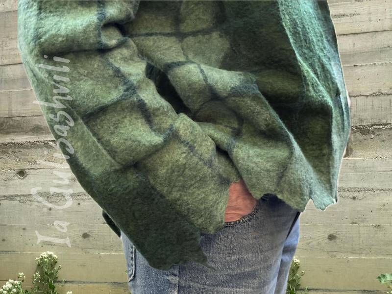 Grüne Woll Filz Bluse - Nuno Top Für Frauen Einzigartige Kunst Kleidung von IaArtStudio