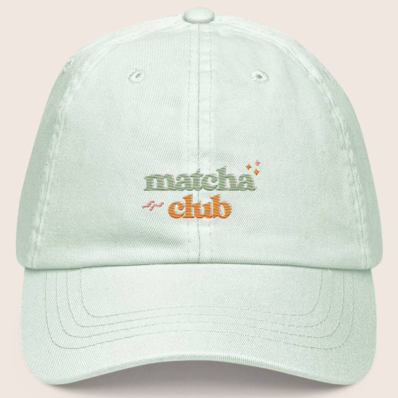 Pastel Baseball Cap Mit Stickerei "Matcha Club" Pastel Baseball Cap Mit Stickerei "Matcha Club" von IamOkidoki