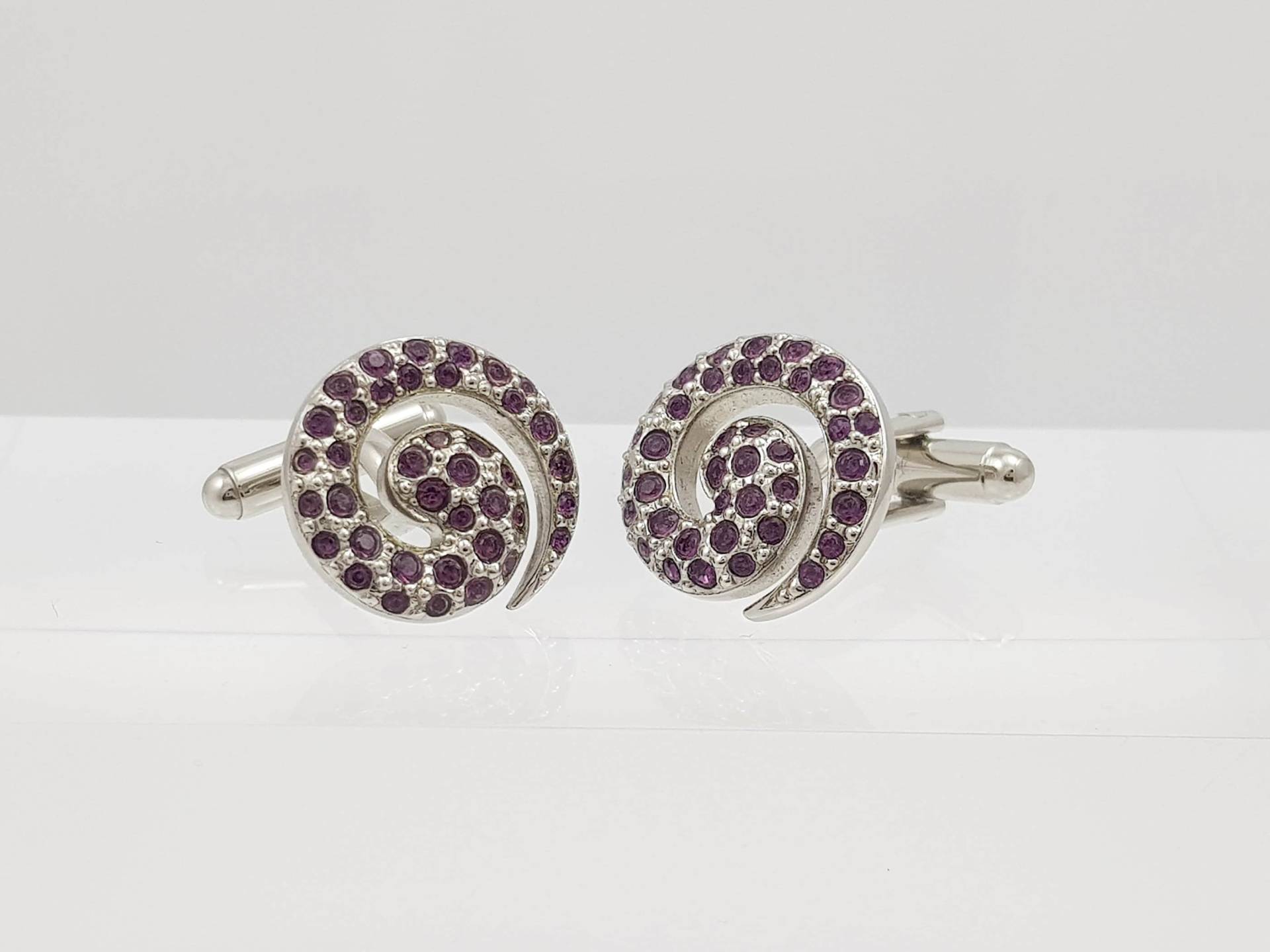 Vintage Amethyst Crystal Swirl Cluster Manschettenknöpfe, Handgemachte Geschenk Für Ihn. ++Kostenloser Versand1 von IanFlahertyCufflinks