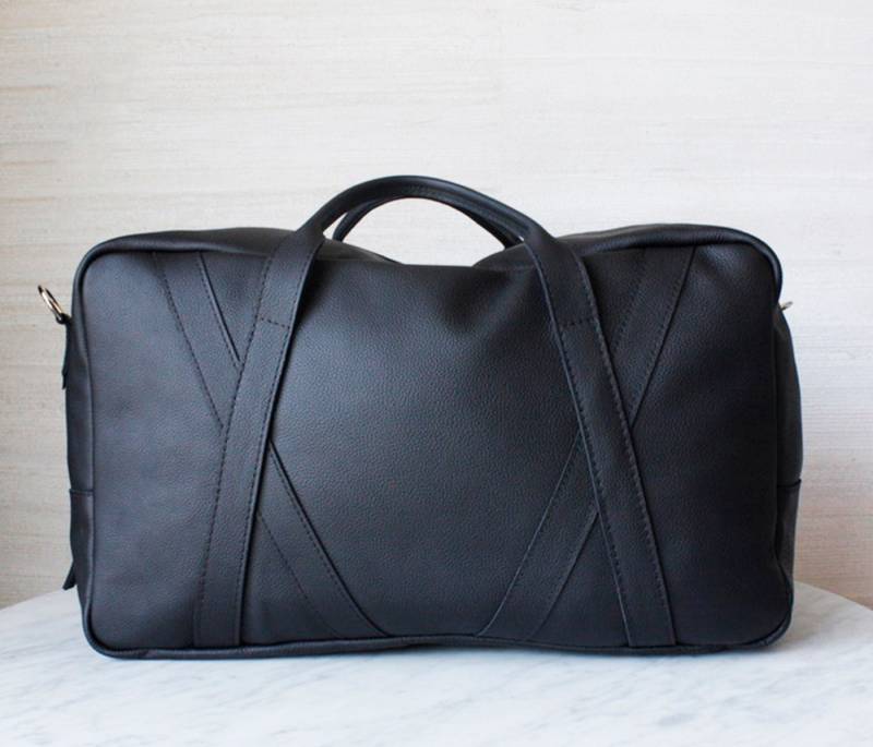 Große Schwarze Leder Duffle Reisetasche Koffer Große Schwarze Leder Duffle Reisetasche Koffer von IanJamesMade