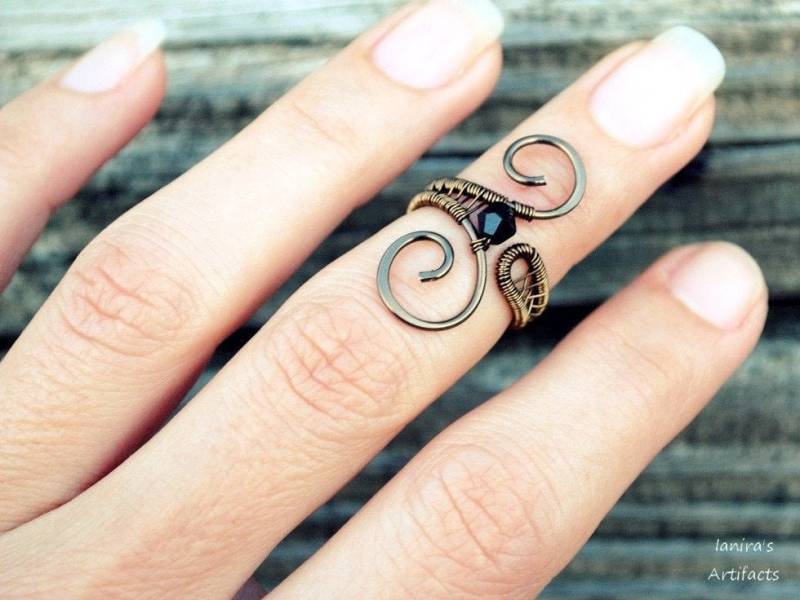 Midi Draht Gewickelt Ring, Knöchelring Für Frauen, Moderner Boho Schmuck Midi Draht Gewickelt Ring, Knöchelring Für Frauen, Moderner Boho Schmuck von IanirasArtifacts