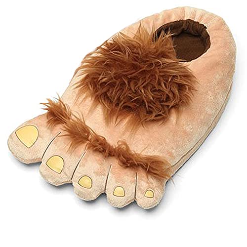 Ibeauti Herren Big Feet Furry Monster Adventure Hausschuhe Bequeme Neuheit Warm Winter Hobbit Füße Hausschuhe für Erwachsene (Herren: US 11) Braun von Ibeauti