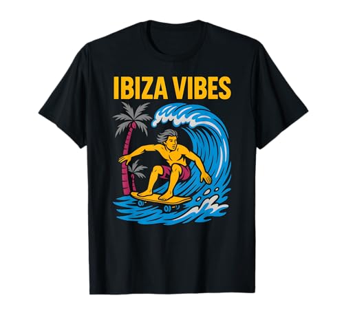Ibiza Surfen Ibiza Vibes Retro Herren Beach Life T-Shirt von Ibiza Beach Life Surfs Up Skateboarding Apparel