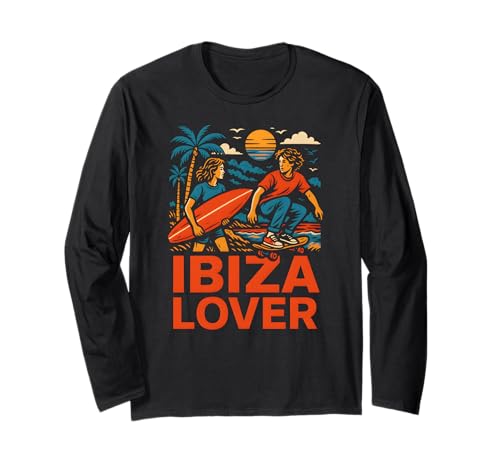 Ibiza Surfer Ibiza Lover Retro Herren Coastal Living Langarmshirt Ibiza Surfer Ibiza Lover Retro Herren Coastal Living Langarmshirt von Ibiza Beach Life Surfs Up Skateboarding Apparel