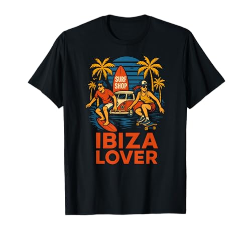 Ibiza Surfer Ibiza Lover Retro Herren Coastal Living T-Shirt von Ibiza Beach Life Surfs Up Skateboarding Apparel