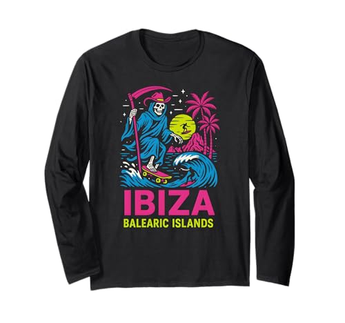 Skateboarding Ibiza Balearen Retro Herren Beach Life Langarmshirt Skateboarding Ibiza Balearen Retro Herren Beach Life Langarmshirt von Ibiza Beach Life Surfs Up Skateboarding Apparel