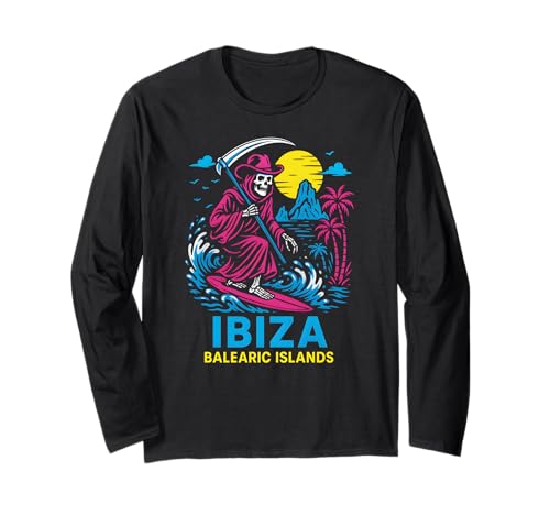 Skateboarding Ibiza Balearen Retro Herren Beach Life Langarmshirt Skateboarding Ibiza Balearen Retro Herren Beach Life Langarmshirt von Ibiza Beach Life Surfs Up Skateboarding Apparel