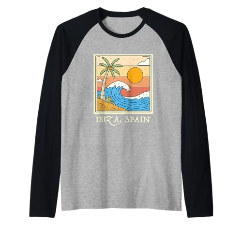 Ibiza Spanien Souvenir España Skyline Reise Männer Frauen Raglan von Ibiza Spain Souvenir Skyline