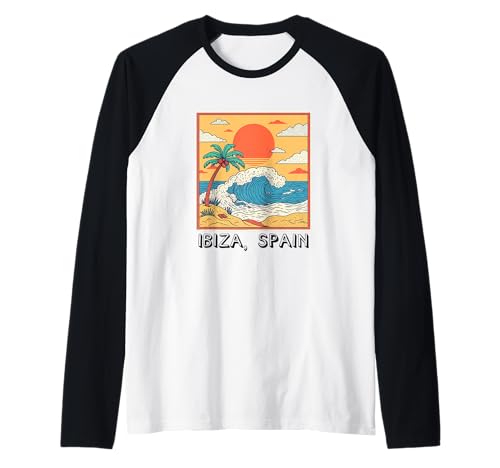 Ibiza Spanien Souvenir España Skyline Reise Männer Frauen Raglan von Ibiza Spain Souvenir Skyline