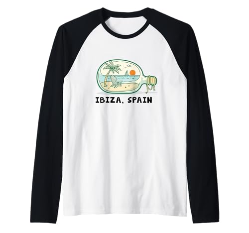 Souvenir aus Ibiza Spanien Skyline Männer Frauen España Urlaub Raglan von Ibiza Spain Souvenir Skyline