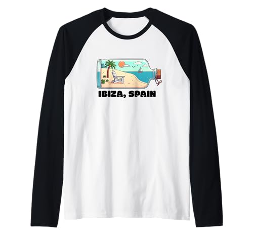 Souvenir aus Ibiza Spanien Skyline Männer Frauen España Urlaub Raglan von Ibiza Spain Souvenir Skyline