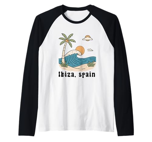 Souvenir aus Ibiza Spanien Skyline Männer Frauen España Urlaub Raglan von Ibiza Spain Souvenir Skyline