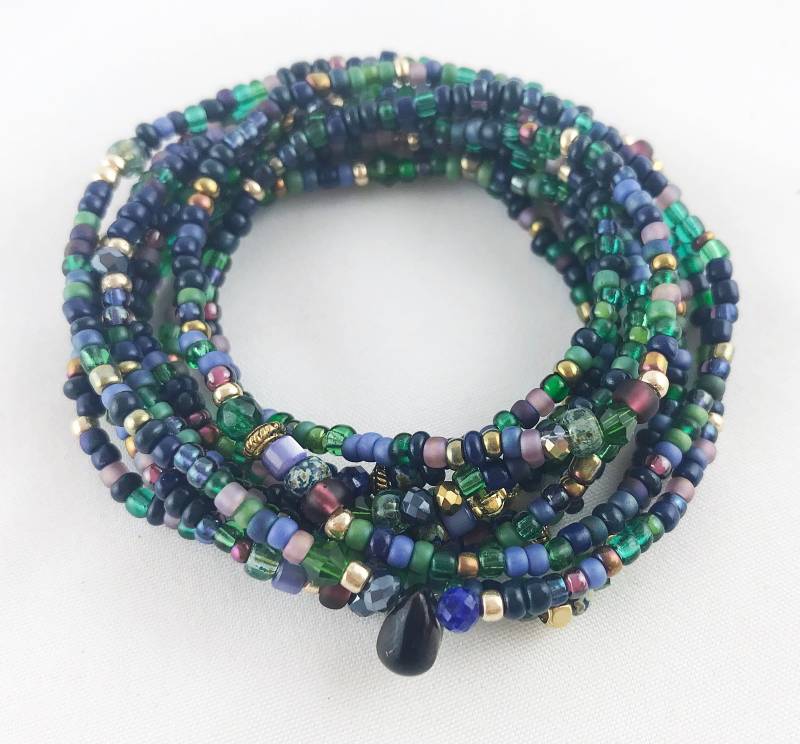 Boho Style Wickelarmband Medina | Perlenarmband Damen Gold Jade Mit Rocailles Perlen Ibiza Schmuck von IbizaSchmuck