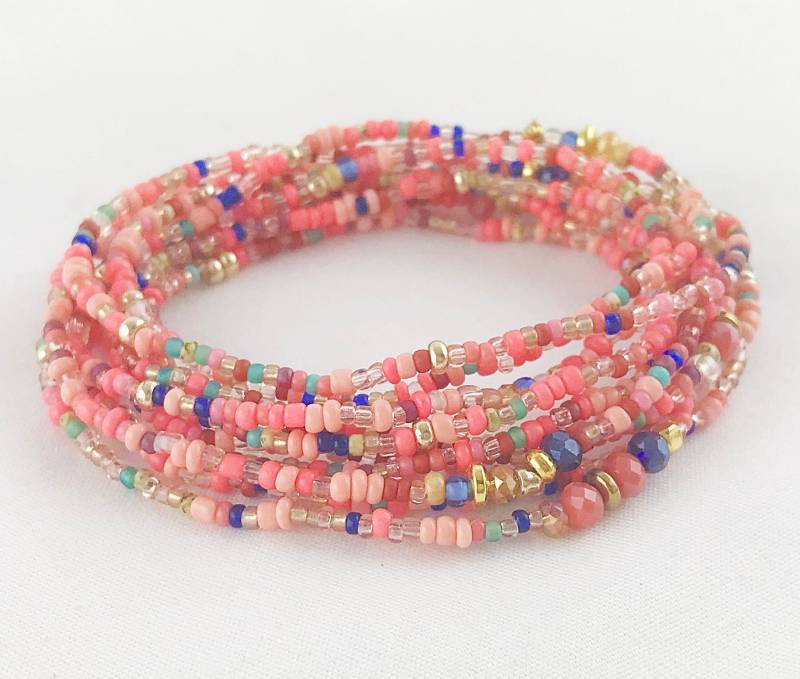 Boho Style Wickelarmband Miamor | Perlenarmband Damen Gold Türkis Mit Rocailles Perlen Ibiza Schmuck von IbizaSchmuck