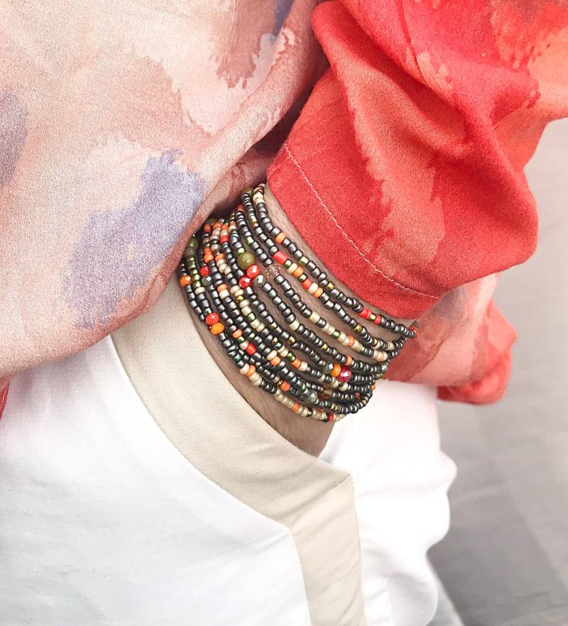 Boho Style Wickelarmband Weekend in Tuscany | Perlenarmband Damen Rocailles Perlen Glasperlen Armband Rocaillesperlen Ibizaschmuck von IbizaSchmuck